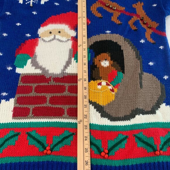 VTG 1995 Spice of Life Knit Santa Claus Sweater Holidays Size M - Picture 10 of 10
